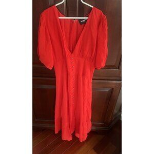 The Kooples Red Long Georgette Midi Dress Size 1 XS